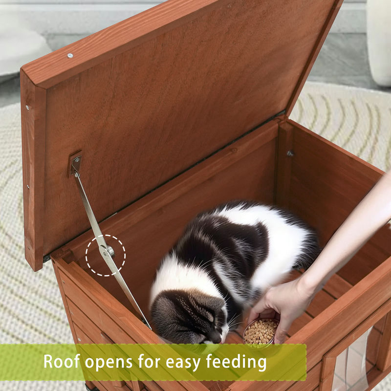 Cat House Waterproof Feral Kitty Shelter Outdoor Indoor Rabbit Hutch for Bunnies,Cats,Dogs and Other Small Animals - Image 5