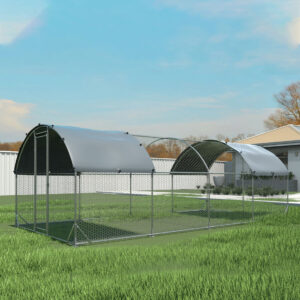 Large metal chicken coop,duck rabbit sheep bird outdoor house 9.2'W x 24.9'L x 6.5'H